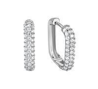 Paar Creolen VIVANCE "925/- Sterling Silber rhodiniert Zirkonia", weiß (weiß, weiß), Ohrringe, Damen, one-size, Silber 925 (Sterlingsilber) (79953908-0) weiß, weiß