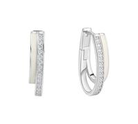Paar Creolen VIVANCE "925/- Sterling Silber Zirkonia", weiß (weiß, weiß), Ohrringe, Damen, one-size, Silber 925 (Sterlingsilber) (56890803-0) weiß, weiß
