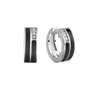 Paar Creolen VIVANCE "925/- Sterling Silber Zirkonia", weiß (weiß, weiß), Ohrringe, Damen, one-size, Silber 925 (Sterlingsilber), Klappcreolen (14383750-0) weiß, weiß