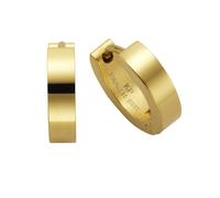 Paar Creolen FIRETTI "Schmuck Geschenk Basic, Ø 14 mm", gold (gelbgoldfarben), Ohrringe, Damen, 14mm, Edelstahl (881037-0) gelbgoldfarben