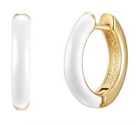 Paar Creolen YOKOAMII "Set: Y27", gelbgold, Ohrringe, Damen, 16,7, Creolen gelbgold weiß (36178132-0) gelbgold