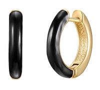 Paar Creolen YOKOAMII "Set: Y28", gelb (gelbgold), Ohrringe, Damen, 16,7, Creolen gelbgold schwarz (34553109-0) gelbgold