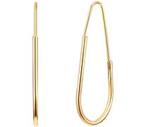 Yokoamii - Creolen Metall-Legierung in Gelbgold Ohrringe Damen