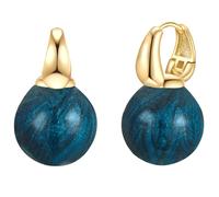 Paar Creolen YOKOAMII "Set: Y500", gelb (gelbgold), Ohrringe, Damen, 29,3mm, gelb vergoldet mit Emaille (81327019-0) gelbgold