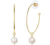 Paar Creolen YOKOAMII "Set: Y512", weiß, Ohrringe, Damen, 56,3mm, Messing, mit Süßwasser-Zuchtperle (75570759-0) weiß