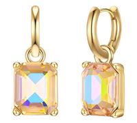 Paar Creolen YOKOAMII "Set: Y526", gelb (gelbgold, weiß), Ohrringe, Damen, 25,9mm,mit Steinen, Glas, mit Glas (60006921-0) gelbgold, weiß