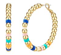 Yokoamii - Creolen Metall-Legierung Naturstein in Gelbgold Damen