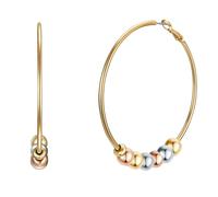 Paar Creolen YOKOAMII "Set: Y78", gelb (gelbgold), Ohrringe, Damen, 59,5mm, Creolen gelbgold (45815407-0) gelbgold