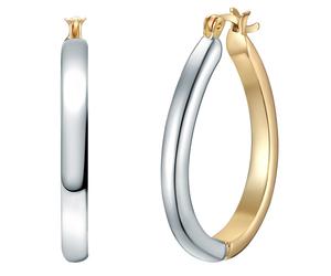Paar Creolen YOKOAMII "Set: Y80", gelb (gelbgold), Ohrringe, Damen, 36,0mm, Creolen bicolor (52616929-0) gelbgold