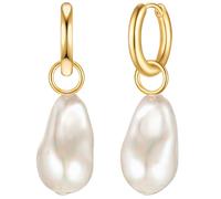 Yokoamii - Creolen Metall Muschelkernperle in Gelbgold Damen