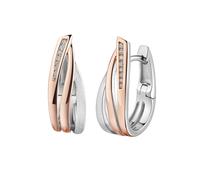 Paar Creolen ZEEME "925/- Sterling Silber rhodiniert/rosé", rosa (mehrfarbig, weiß), Ohrringe, Damen, one-size, Silber 925 (Sterlingsilber) (89604162-0) mehrfarbig, weiß