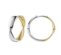 Paar Creolen ZEEME "925/- Sterling Silber rhodiniert und vergoldet", bunt (mehrfarbig), Ohrringe, Damen, one-size, Silber 925 (Sterlingsilber), Paar Creolen (33240708-0)