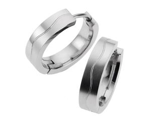 Paar Creolen ZEEME "Edelstahl glanz/matt 18mm Durchmesser", Damen, Gr. one-size, Edelstahl, grau, Ohrringe (636908-0) grau