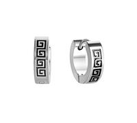 Paar Creolen ZEEME "Edelstahl Lack Mäander", Damen, Gr. one-size, Edelstahl, weiß, Ohrringe (82921016-0) weiß