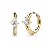 Paar Creolen ZEEME "Edelstahl/PVD gelb", Damen, Gr. one-size, Edelstahl, gold (gelb, weiß), Ohrringe (88307113-0) gelb, weiß