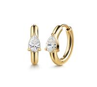 Paar Creolen ZEEME "Edlestahl/PVD gelb Tropfen", Damen, Gr. one-size, Edelstahl, gold (gelb, weiß), Ohrringe (33337633-0) gelb, weiß