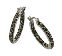 Zeeme Creolen »925/- Sterling Silver Markasit«, schwarz