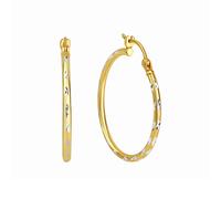 Paar Creolen ZEEME "Silber 925 vergoldet diamantiert 30mm Durchmesser", gelb, Ohrringe, Damen, one-size, Silber 925 (Sterlingsilber) (66283701-0) gelb