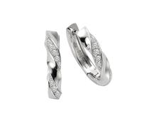 Paar Creolen ZEEME "Silber 925 Zirkonia weiß", weiß (weiß, weiß), Ohrringe, Damen, one-size, Silber 925 (Sterlingsilber), Paar Creolen (447603-0)