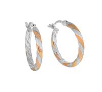 Paar Creolen ZEEME "Silber 925 zweifarbig 20mm Durchmesser", bunt (mehrfarbig), Ohrringe, Damen, one-size, Silber 925 (Sterlingsilber) (95687545-0) mehrfarbig