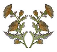 Paar Gold Distel Blume Patches Eisen nähen auf bestickt Patch Badge Blumen