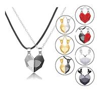 Paar Ketten für Sie und Ihn | Pärchen Kette | Magnet Herz Puzzle Anhänger Halskette | Freundschaftsketten Partnerketten | Partner Pärchen Geschenke für Damen Herren