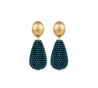 Paar Ohrclips FILIPPA FIRENZE "Laguna", petrol, Ohrringe, Damen, Metall, in eleganter Tropfenform (99988511-0) petrol