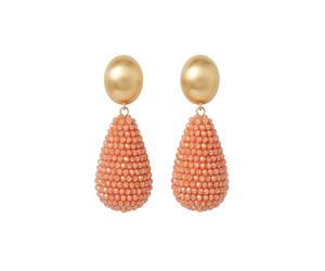 Paar Ohrclips FILIPPA FIRENZE "Sirena", rosa (goldfarben), Ohrringe, Damen, Glas Metall, Glas, Metall, mit eleganter Tropfenform (29658453-0) goldfarben