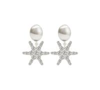 Paar Ohrclips FILIPPA FIRENZE "Stella Clips", silber (silberfarben), Ohrringe, Damen, Edelstahl, mit funkelnden Kristallen (34688301-0) silberfarben