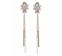 Paar Ohrclips FIRETTI "mit kleiner Schneeflocke", silber (silberfarben, kristallweiß), Ohrringe, Damen, Materialmix, mit Glasstein (34211064-0) silberfarben, kristallweiß