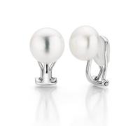 Paar Ohrclips FIRETTI "Schmuck Geschenk Ohrschmuck ohne Ohrlöcher Perle" Gr. 10, bunt (silberfarben, weiß), Ohrringe, Damen, 10, Perlen Silber 925 (Sterlingsilber), Perlen, Silber 925 (Sterlingsilber)