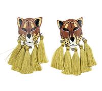 Paar Ohrclips "Leo", Damen, Gr. Lederimitat, braun, COLLEZIONE ALESSANDRO, Ohrringe (25448423-0) braun