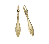 Paar Ohrhänger "375 Gold glanz matt diamantiert", gelb, FASCINATION BY ELLEN K., Ohrringe, Damen, one-size, Gold (66590840-0) gelb