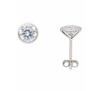 Paar Ohrhänger ADELIA´S "1 Paar 333 Weißgold Ohrringe / Ohrstecker mit Zirkonia Ø 6 mm", silber, Ohrringe, Damen, Damen, Gold, 333 Gold mit Zirkonia Weißgoldschmuck für Damen (59557617-0) silber