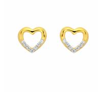 Paar Ohrhänger ADELIA´S "1 Paar 585 Gold Ohrringe / Ohrstecker Herz mit Zirkonia", gold, Ohrringe, Damen, Damen, Gold, mit Zirkonia Goldschmuck für Damen (81187851-0) gold