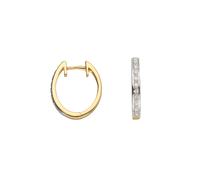 Paar Ohrhänger ADELIA´S "Damen 585 Gold Ohrringe Creolen mit Diamant Brillant", gold, Ohrringe, Damen, Damen, 0,07, Gold, mit Diamant / Brillant für Damen (60983125-0) gold