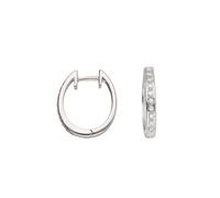 Paar Ohrhänger ADELIA´S "Damen 585 Weißgold Ohrringe Creolen mit Diamant Brillant", silber, Ohrringe, Damen, Damen, 0,07, Gold, mit Diamant / Brillant für Damen (32198113-0) silber