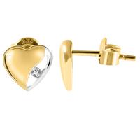 Paar Ohrhänger ADELIA´S "Damen Ohrringe - Ohrstecker aus 375 Gold mit Zirkonia", Damen, Gr. Damen, weiß, Ohrringe, Ideal zum Verschenken - schlicht und stilvoll (76193334-0) weiß