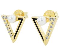 Paar Ohrhänger ADELIA´S "Damen Ohrringe - Ohrstecker aus 925 Silber mit Perle", Damen, Gr. Damen, Silber 925 (Sterlingsilber), gold, Ohrringe, Perfekt als Geschenk zum einfach so (64514337-0) gold