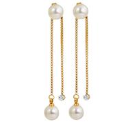 Paar Ohrhänger ADELIA´S "Damen Ohrringe - Ohrstecker aus Edelstahl mit Perle", Damen, Gr. Damen, Edelstahl, gold, Ohrringe, Ideal als Geschenk - dezent und elegant (29306838-0) gold