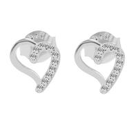 Paar Ohrhänger ADELIA´S "Damen Ohrringe - Ohrstecker Herz aus 925 Silber mit Zirkonia", Damen, Gr. Damen, Silber 925 (Sterlingsilber), silber, Ohrringe, Ideal als Geschenk - dezent und elegant (754346
