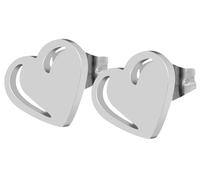 Paar Ohrhänger ADELIA´S "Damen Ohrringe - Ohrstecker Herz aus Edelstahl", Damen, Gr. Damen, Edelstahl, silber, Ohrringe, Zum Verschenken an Menschen, die Ihnen am Herzen liegen (32038143-0) silber
