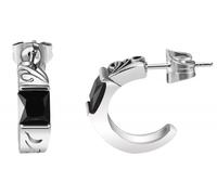 Paar Ohrhänger ADELIA´S "Damen Ohrstecker aus poliertem Edelstahl und Strass Ø 15 mm", schwarz, Ohrringe, Damen, Damen, Edelstahl (10937334-0) schwarz