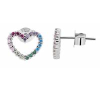 Paar Ohrhänger ADELIA´S "Damen Ohrstecker aus rhodiniertem 925 Sterling Silber mit Herz", silber, Ohrringe, Damen, Damen, Silber 925 (Sterlingsilber) (33082022-0) silber