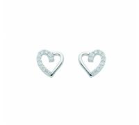Paar Ohrhänger ADELIA´S "Herz Ohrstecker Ohrringe 925 Silber mit Zirkonia", silber, Ohrringe, Damen, Damen, Silber 925 (Sterlingsilber), Silberohrringe Herz (32954807-0) silber