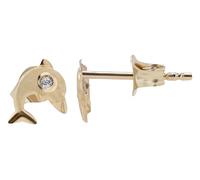 Paar Ohrhänger ADELIA´S "Mädchen Ohrstecker aus mattem Gold 333 und Zirkonia", gold, Ohrringe, Damen, Mädchen, Gelbgold 333 Gold, Gelbgold 333, Gold (97395626-0) gold