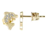 Paar Ohrhänger ADELIA´S "Mädchen Ohrstecker aus poliertem Gold 333 und Zirkonia", gold, Ohrringe, Damen, Mädchen, Gelbgold 333 Gold, Gelbgold 333, Gold (54235308-0) gold