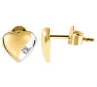 Paar Ohrhänger ADELIA´S "Ohrringe - Ohrstecker aus 375 Gold mit Zirkonia", Damen, Gr. Damen, weiß, Ohrringe, Ideal zum Verschenken - schlicht und stilvoll (76193334-0) weiß