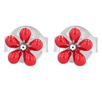 Paar Ohrhänger ADELIA´S "Ohrringe - Ohrstecker Blume aus 925 Silber mit Emaille", Mädchen, Gr. Mädchen, Silber 925 (Sterlingsilber), silber, Ohrringe, Ideal als Geschenk - dezent und elegant (77379052