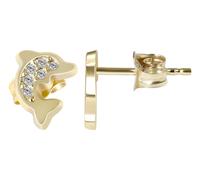 Paar Ohrhänger ADELIA´S "Ohrringe - Ohrstecker Delfin aus 333 Gold mit Zirkonia", Mädchen, Gr. Mädchen, gold, Ohrringe, Geschenkidee: zeitlos und vielseitig (27732706-0) gold